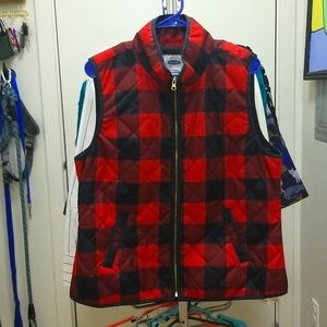 Quilted red and black Vest